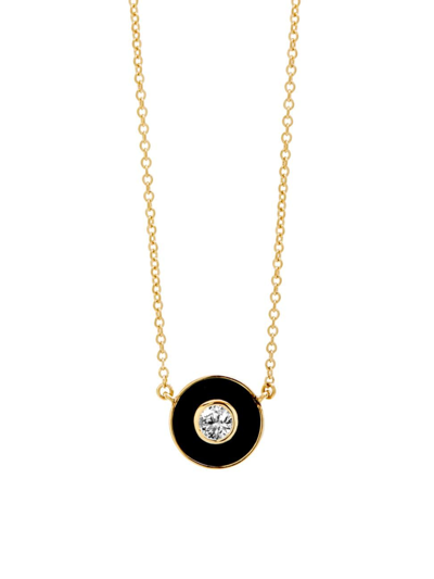 Syna Women's Cosmic 18k Gold, Black Enamel & Diamond Necklace