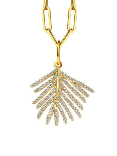 Syna Women's Jardin 18k Gold & Diamond Palm Leaf Pendant