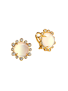 Syna Women's Mogul 18k Gold, Diamond & Moon Quartz Hex Stud Earrings
