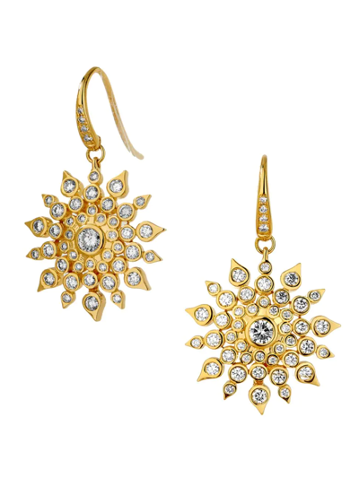 Syna Women's Cosmic 18k Yellow Gold & Diamond Starburst Drop Earrings