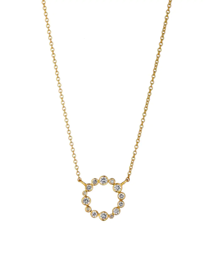 Syna Women's Cosmic 18k Yellow Gold & Diamond Circle Pendant Necklace
