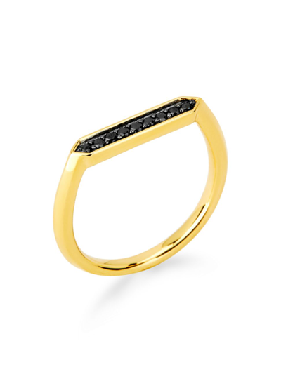Syna Women's Geometrix 18k Gold & Black Diamond Hex Ring