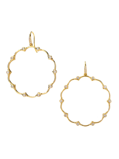Syna Women's Mogul 18k Gold & Diamond Open Flower Earrings