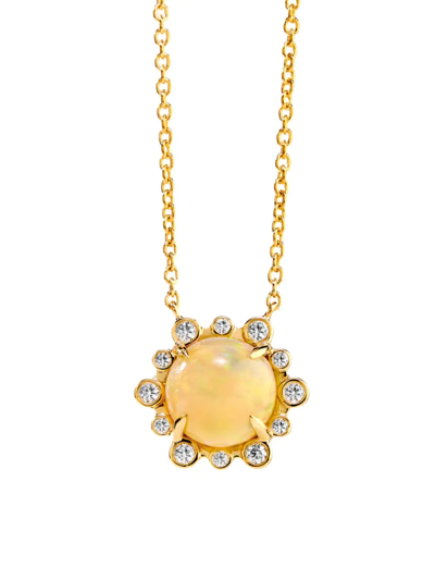 Syna Women's Mogul 18k Gold, Opal & Diamonds Hex Necklace