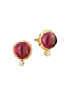 Syna Women's Candy 18k Gold, Garnet & Diamond Stud Earrings