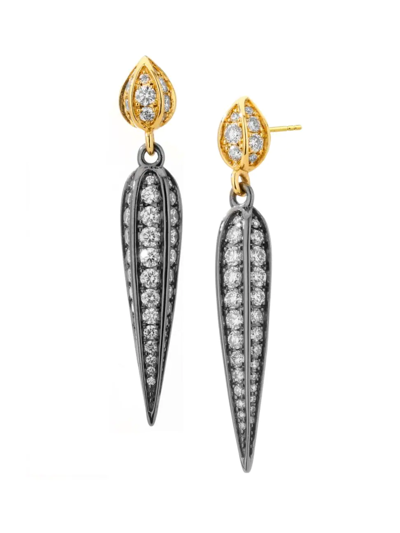 Syna Women's Jardin 18k Gold, Diamond & Sterling Silver Leaf Earrings