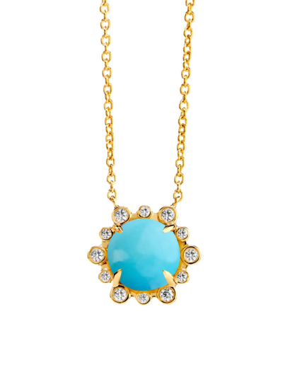 Syna Women's Mogul 18k Gold, Diamond & Turquoise Hex Necklace
