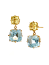 SYNA WOMEN'S MOGUL 18K GOLD, BLUE TOPAZ & LEMON QUARTZ EARRINGS