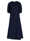 Staud Vincent Maxi Shirtdress In Navy