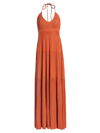 A.l.c Cecilia Pleated Maxi-dress In Mecca Orange