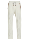 Brunello Cucinelli Drawstring-waist Cotton-blend Track Pants In White