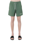 Amiri Core Logo Swim Shorts In Olive Green
