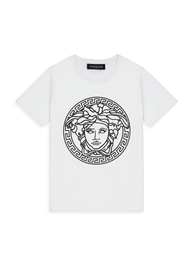 Versace Little Kid's & Kid's Medusa Logo T-shirt In White