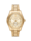 Michael Kors Lexington Multifunction Goldtone Stainless Steel Watch In Gold-tone