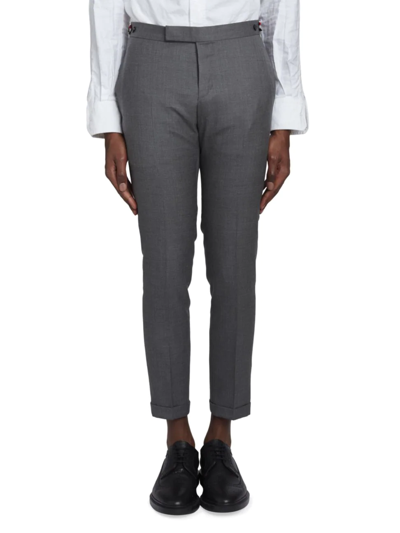 Thom Browne Low Rise Skinny-fit Wool Trousers In Dark Grey