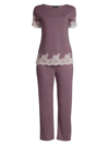 Natori Shangri La 2-piece Pajama Set In Dark Plum