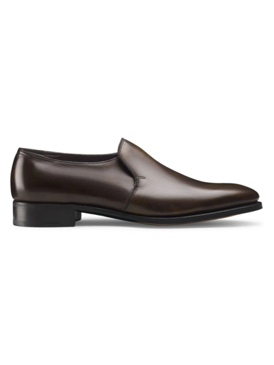 John Lobb Edward Leather Loafers In Dark Brown