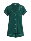 Eberjey Gisele 2-piece Shortie Pajama Set In Evergreen Bone