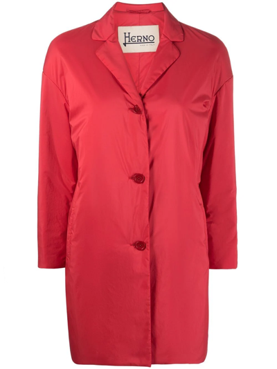 Herno Single-breasted Jacket In Red