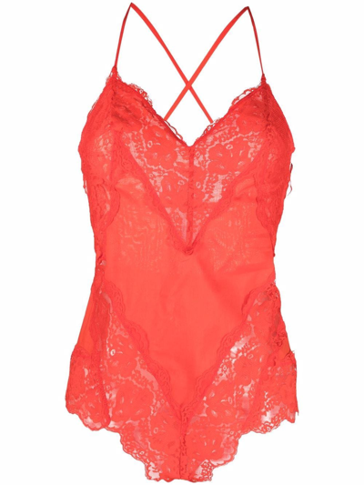 Zimmermann Floral-lace Detail Bodysuit In Black