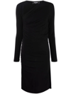 DSQUARED2 ASYMMETRIC-NECK RUCHED DRESS
