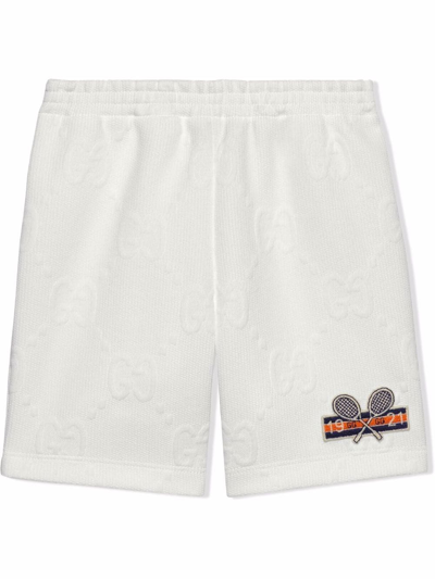 Gucci Babies' 1921 Gg-jacquard Jersey Shorts In White