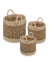 HONEY-CAN-DO 3-PIECE TEA-STAINED WOVEN BASKET SET