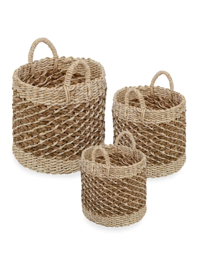 Honey-can-do Natural Tea Stained Woven Basket