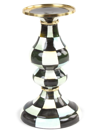 Mackenzie-childs Courtly Check Enamel Pillar Candlestick