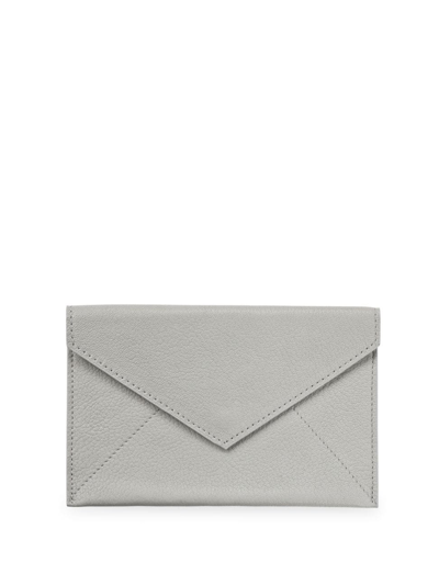 Graphic Image Medium Leather Envelope In Gray