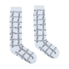 Jw Anderson Intarsia-logo Long Ankle Socks In White Black