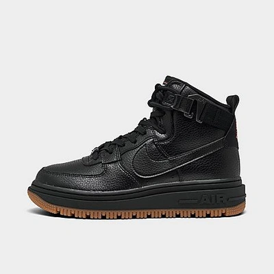 Nike Women's Air Force 1 High Utility 2.0 Sneaker Boots In Black/summit White/orange/gum Medium Brown