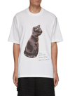 SONG FOR THE MUTE PORCELAIN CAT PRINT OVERSIZED COTTON JERSEY T-SHIRT