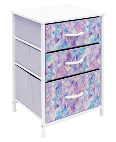 Sorbus End Table With 3 Drawers In Tie-dye Purple