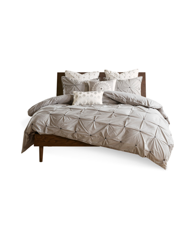 Ink+ivy Masie Tufted Duvet Cover Set, Full/queen In Gray