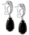 Effy Collection Effy Onyx Drop Earrings In Sterling Silver In Sterling Silver