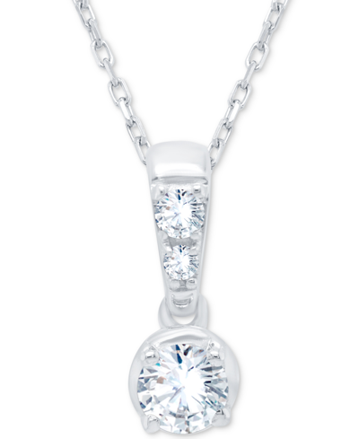 Forever Grown Diamonds Lab-created Diamond 18" Pendant Necklace (1/4 Ct. T.w.) In Sterling Silver