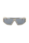 Versace Medusa Shield Sunglasses In Gold,grey