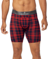 Tommy John Men's Second Skin Moisture-wicking Plaid Boxer Briefs In Bright Red
