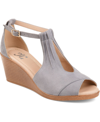 Journee Collection Women's Kedzie Wedge Sandals In Gray