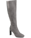 Journee Collection Elisabeth Croc Embossed Tall Boot In Gray