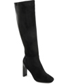 Journee Collection Elisabeth Croc Embossed Tall Boot In Black