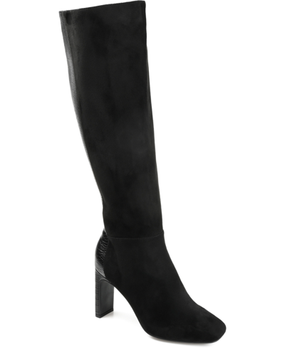 Journee Collection Women's Elisabeth Extra Wide Calf Knee High Boots In Black