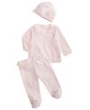 FIRST IMPRESSIONS BABY GIRLS TAKE ME HOME 3 PIECE SET, CREATED FOR MACY'S