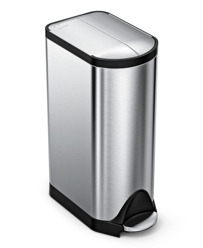 Simplehuman Brushed Stainless Steel 30 Liter Fingerprint Proof Butterfly Step Trash Can In Brushed Ss