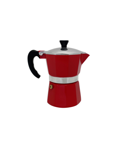 Cook Prep Eat 3 Cup Aluminum Espresso Maker In Red