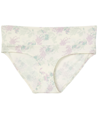 A Pea In The Pod Maternity Foldover Briefs In Egret Grounded Flora