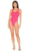 Hunza G Square-neck High-cut One-piece Swimsuit In Fuchsia