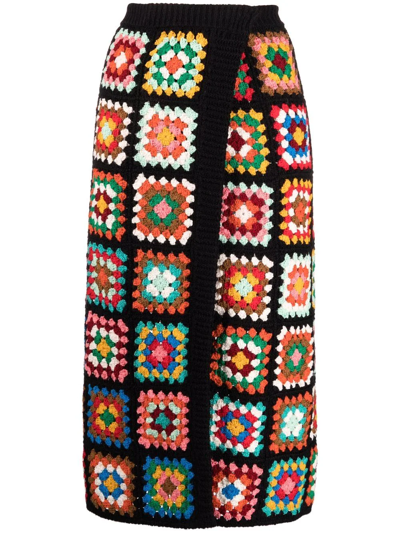 Alanui Crochet-design Skirt In Multicolor