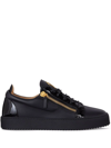 Giuseppe Zanotti Frankie Crocodile-embossed Low-top Sneakers In Black